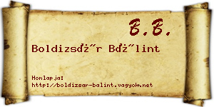 Boldizsár Bálint névjegykártya