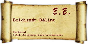Boldizsár Bálint névjegykártya