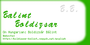 balint boldizsar business card
